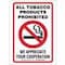 Brady No Smoking Sign, 14 in H, 10" W, Plastic, Rectangle, English, 103840 103840 - alternate 1